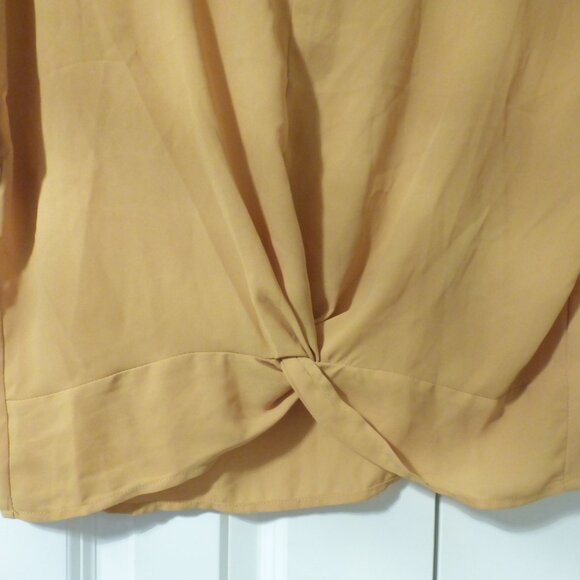FOREVER 21 mustard yellow semi-sheer boxy sleeves top - Picture 4 of 7